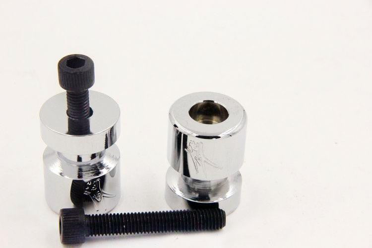 HTT Chrome Swingarm Spools "Hayabusa" Engraved Logo 8mm For Suzuki SV650S 1999-2009/ TL1000R 1998-2003/ TL1000S 1997-2001