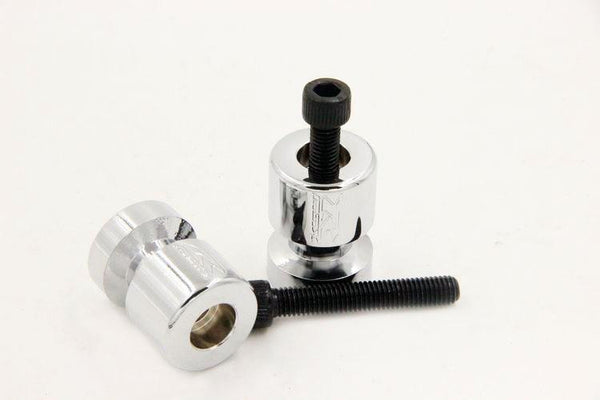 HTT Chrome Swingarm Spools "GSXR" Engraved Logo 8mm Thread For Suzuki GSX-R 1100 1992-1998/ GSF1250S Bandit 2007-2009/ GSX 1300R Hayabusa 1999-2011