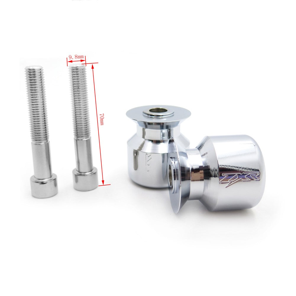 Swingarm Spools 10mm For Kawasaki Ninja 250 Zzr600 650R Z1000 Zrx1200 Zx12R Chrome - HTT Motor