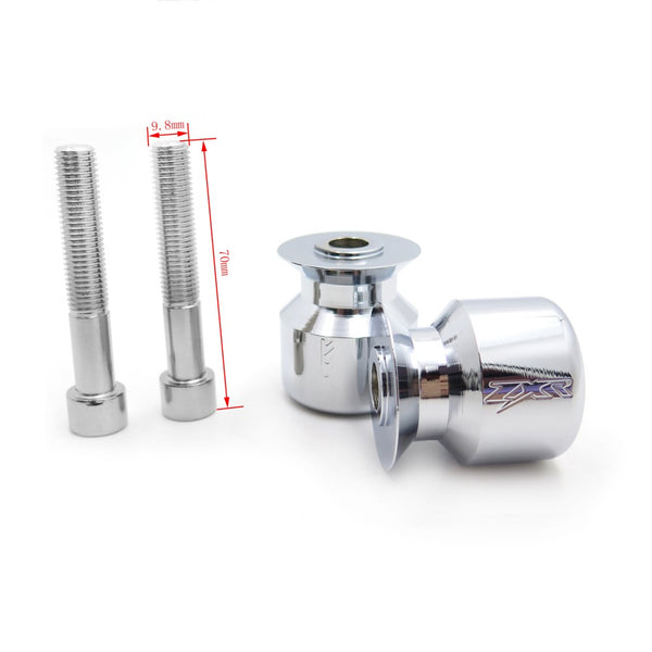 Swingarm Spools 10mm For Kawasaki Ninja 250 Zzr600 650R Z1000 Zrx1200 Zx12R Chrome - HTT Motor