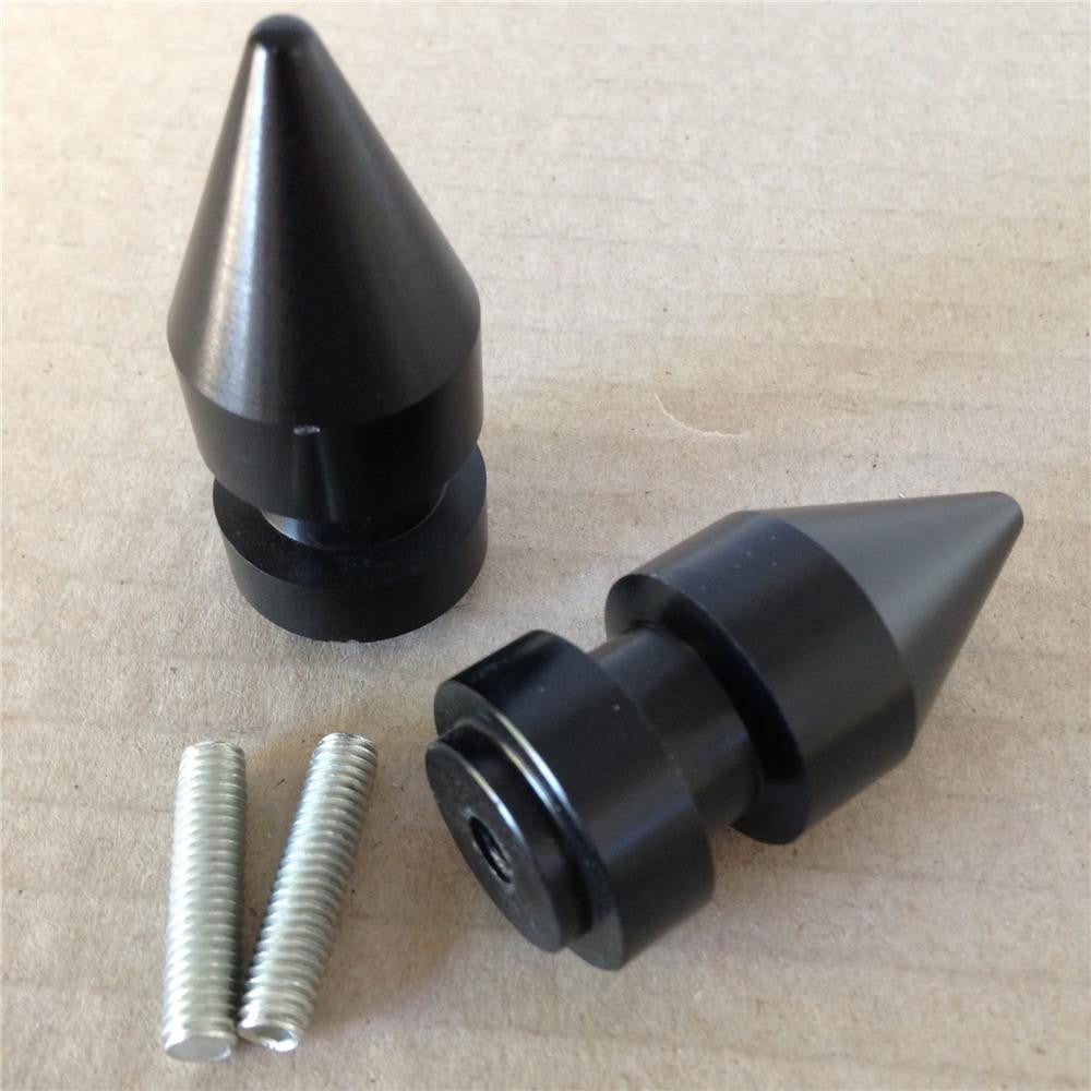 HTT Black Spike Swingarm Spools No logo 6mm Thread For Yamaha R1 YZF-R1 1998-2013/ R6 YZF-R6 1998-2013/ R6S YZF-R6S 2006-2009/ VMAX (All Years)