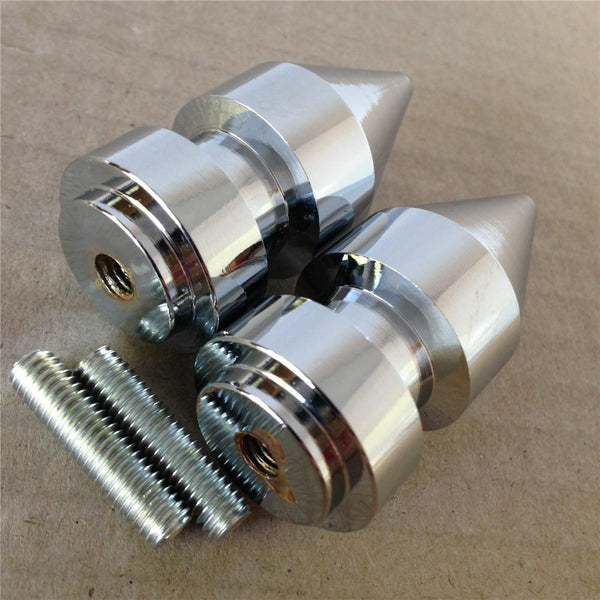 HTT Chrome Spike Swingarm Spools No logo 6mm Thread For Yamaha FZ-1 (FZS10V) 2004-2013/ FZ6 2004-2008/ FZ8 2011-2012/ FZS1000 FZ1 2004-2008/  FZS600 FZ6 2005-2008