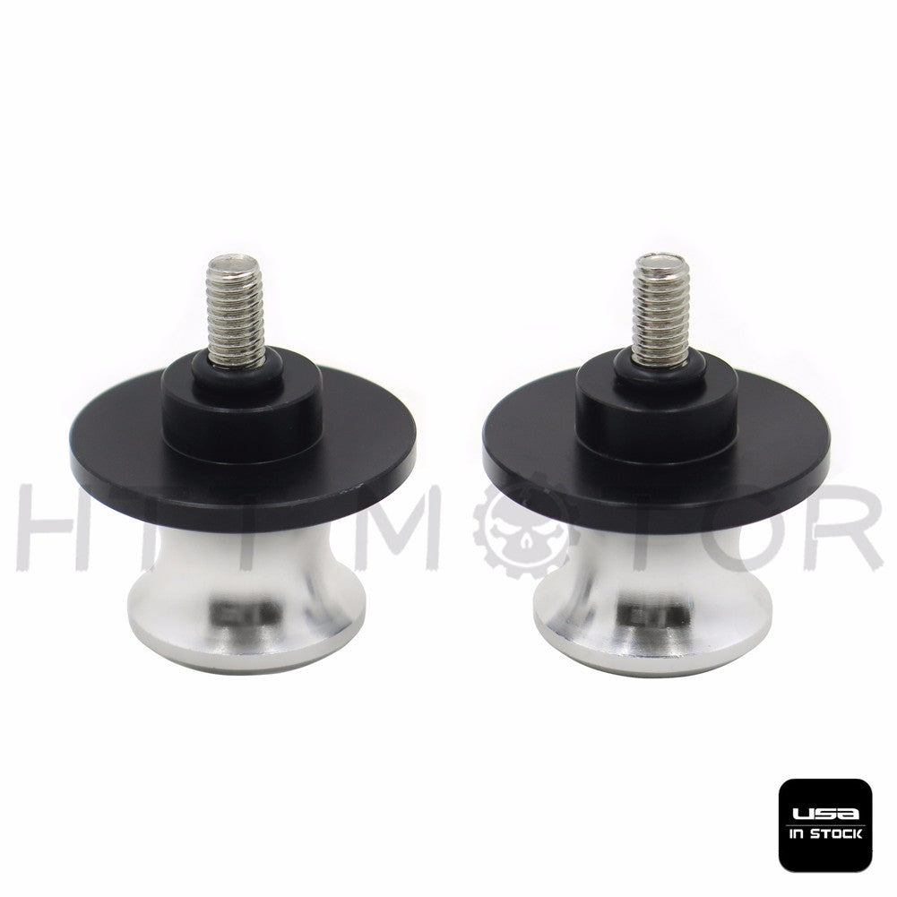 HTTMT- 2??CNC M6 Swingarm Spools Sliders 6mm for Aprilia Yamaha YZF-R1 R6 FZ-1 Chrome