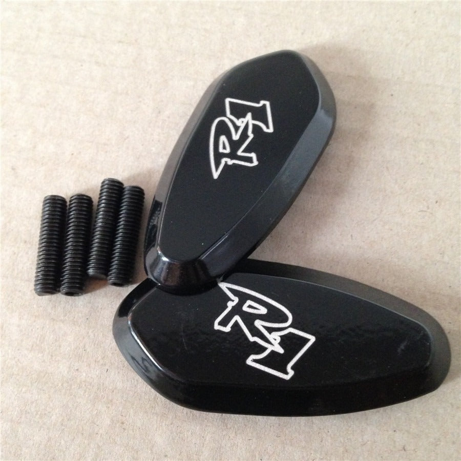 Mirror Block Off Base Plates For 2000-2008 Yamaha R1 Yzf-R1 Yzfr1 Black