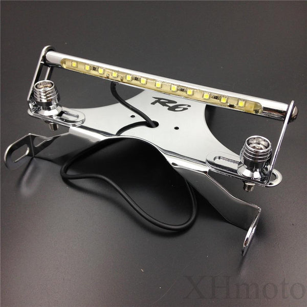 HTT Chrome LED light Fender Eliminator Tidy Tail "R6" Logo For 2006-2015 Yamaha Yzf R6 Yzf-R6 Yzfr6