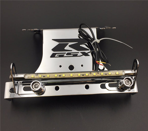 HTT Motorcycle Chrome LED light Fender Eliminator Tidy Tail "GSXR" Logo Engraved For 2006 2007 Suzuki Gsxr 600 Gsx-R750