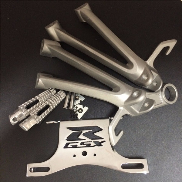 Polish Foot Brackets Pegs Fender Eliminators for 2008 2009 2010 GSXR 600 750