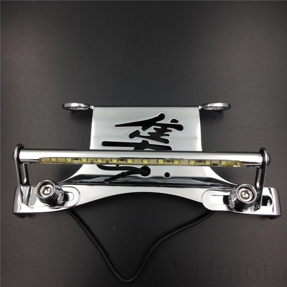 HTT Chrome LED light Fender Eliminator Tidy Tail "Hayabusa" Logo For 1999-2012 Suzuki Hayabusa Gsxr1300 R