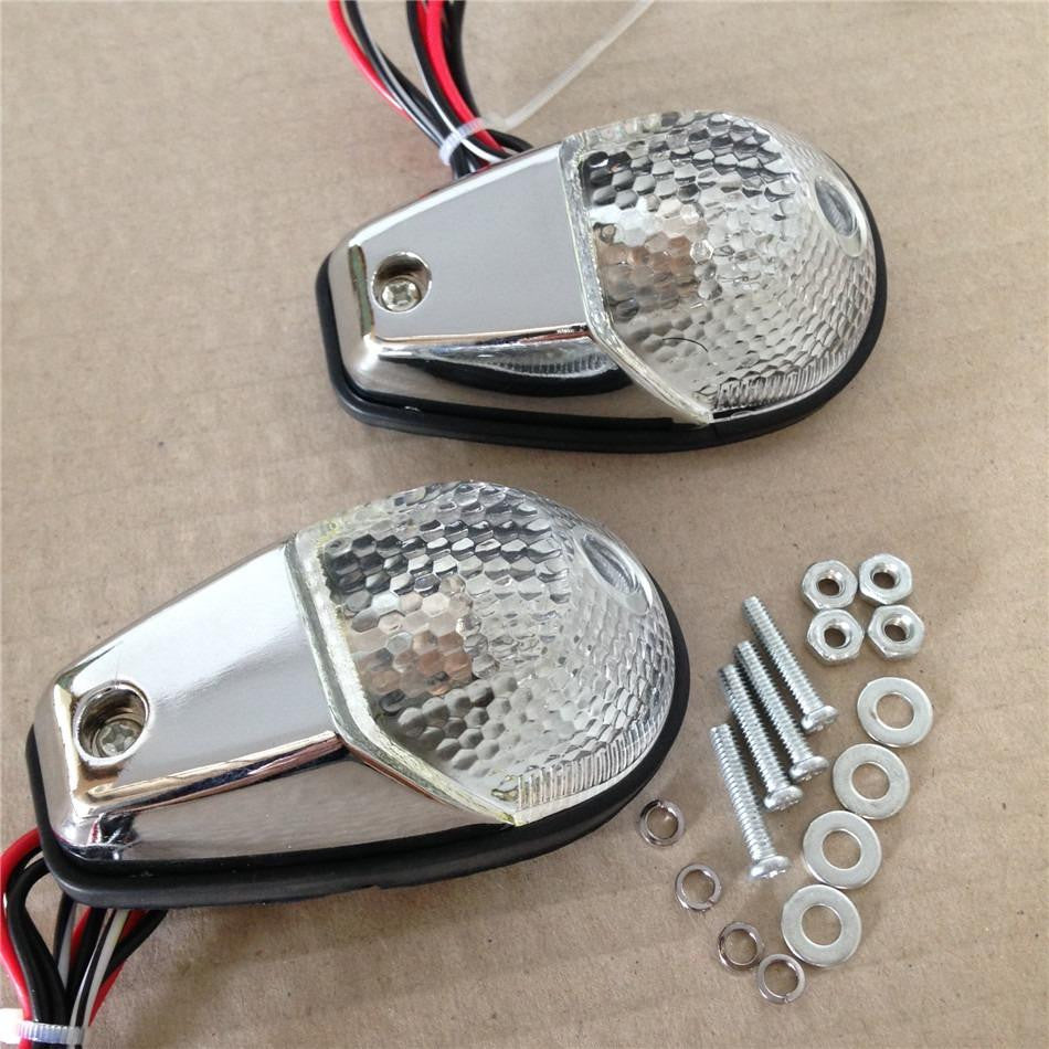 Clear Flush Mount Motorcycle Turn Signals Blinker Light For Universal Sportbikes