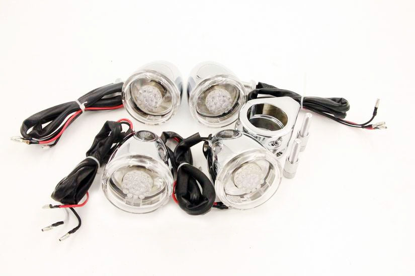 Motorcycle Turn Signals Kit For Harley Bullet Led 41Mm Clear Lens