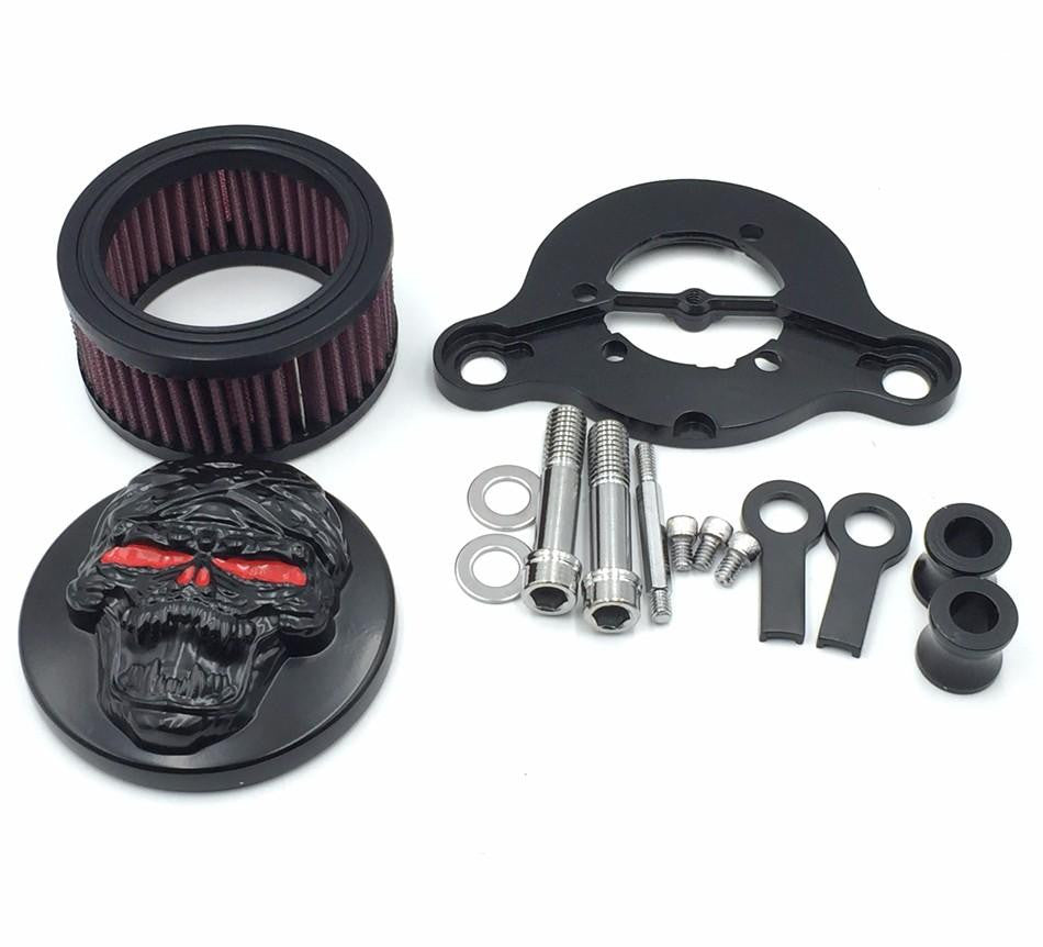 HTT Black Skull Zombie Special Eyes Air Cleaner Intake Filter System Kit For Harley Sportster XL883 XL1200 1988-2015