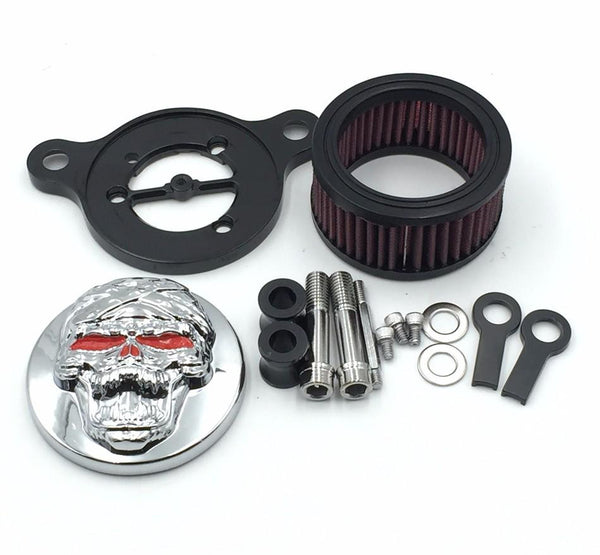 HTT Chromed Skull Zombie Special Eyes Air Cleaner Intake Filter System Kit For Harley Sportster XL883 XL1200 1988-2015