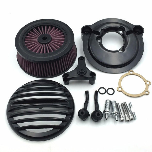 HTT Motorcycle Black Grille Air Cleaner Intake Filter System Kit For Harley Davidson 2007-later XL Sportster 1200 Nightster 883 XL883 Low XL1200L Seventy Two Forty Eight