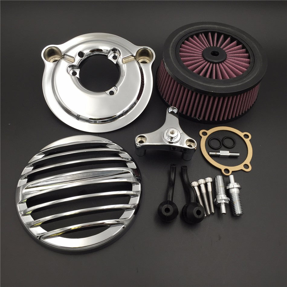 HTT Motorcycle Chrome Grille Air Cleaner Intake Filter System Kit For Harley Davidson 2007-later XL Sportster 1200 Nightster 883 XL883 Low XL1200L Seventy Two Forty Eight