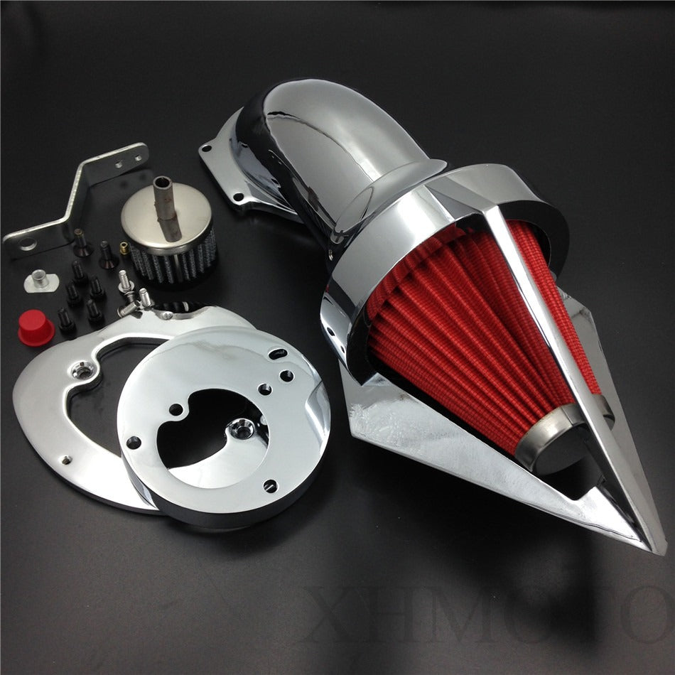 Triangle Spike Air Cleaner Intake Filter Kit For Honda Vtx1300 Vtx 1300 1986-2012 Chrome