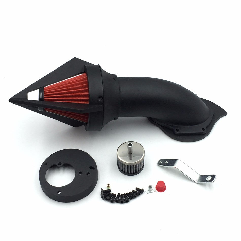 HTT Motorcycle Matte Black Triangle Spike Air Cleaner Intake Filter Kit For Honda Vtx1300 Vtx 1300 1986-2012