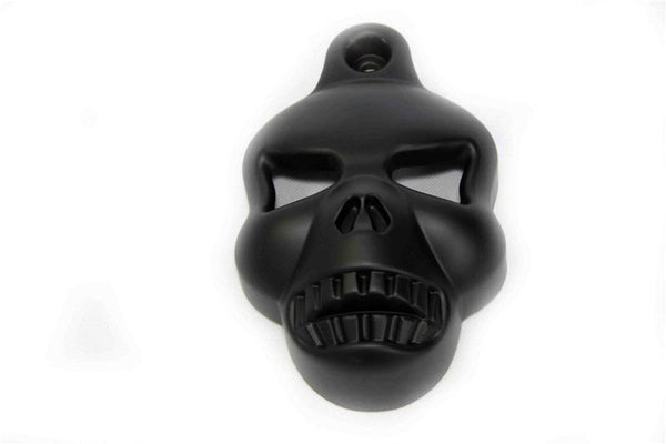 Black Skull Horn Cover For Harley Big Twins V-Rods Stock Cowbell Horns 1992-2013