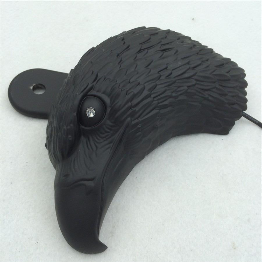 Black Eagle head horn cover For 1992 and up Harley-Davidson with side mount "cowbell"  and all V-rod's With Red LED Light