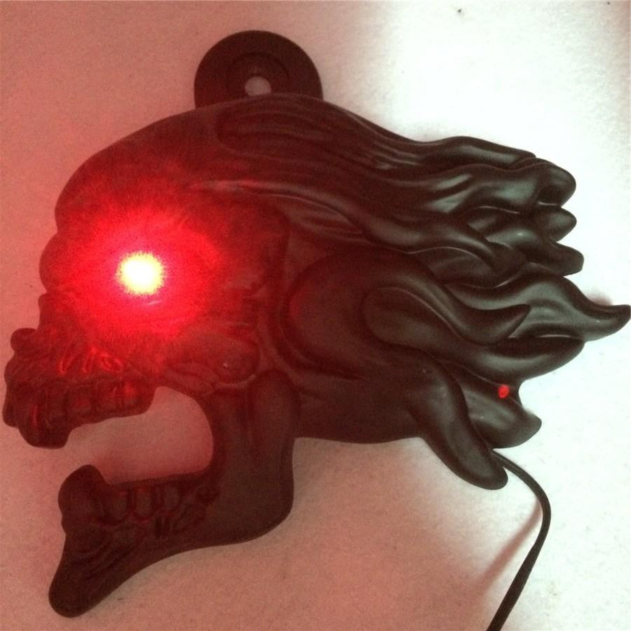 Black Ghost Head Wind head horn cover For 1992 and up Harley-Davidson with side mount "cowbell"  and all V-rod's with LED light