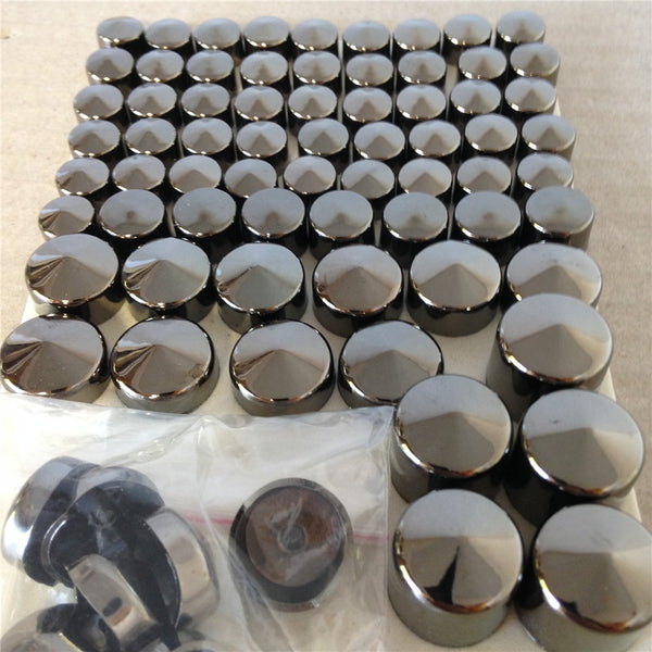 HTT- Black Bolts Toppers Caps For 1991-2012 Harley Davidson Dyna Glide Twin Cam