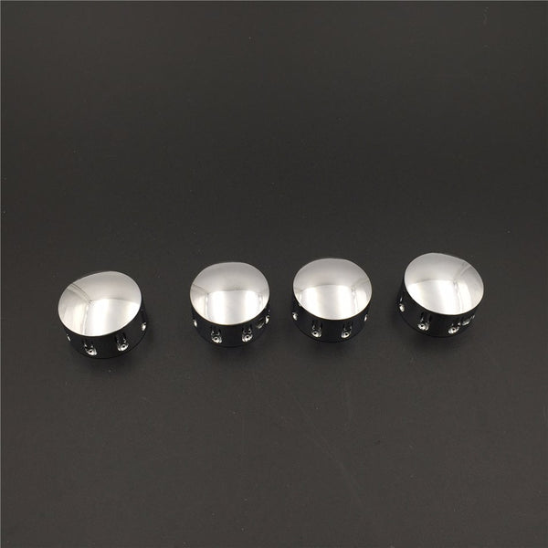HTT Motorcycle Chrome Grooved Bolts Toppers Caps Fits Harley Davidson XL XR Evolution 1340 Twin Cam models Dyna Softail Road King FLH