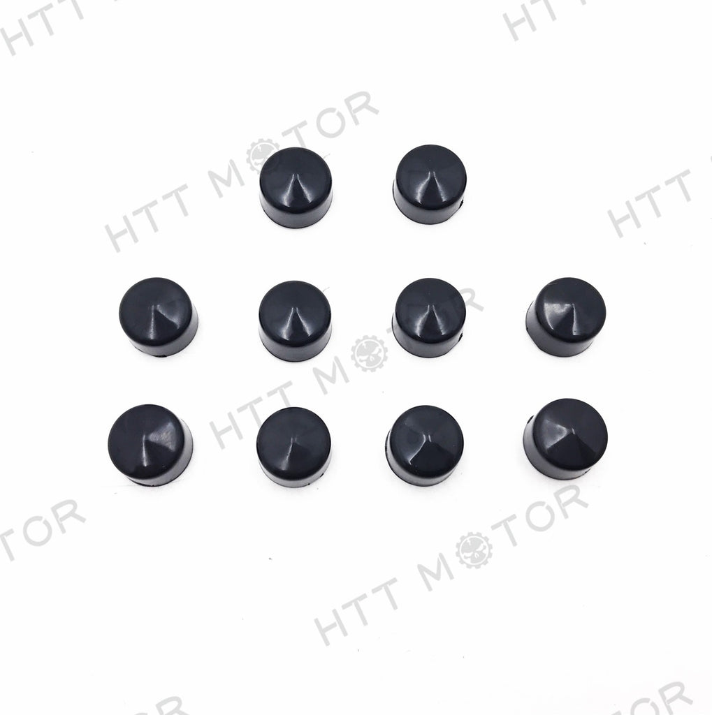 HTTMT- 10 Piece Black 1/4" Allen Socket Bolt Cap Dress Kit Fits Harley Misc Hardware