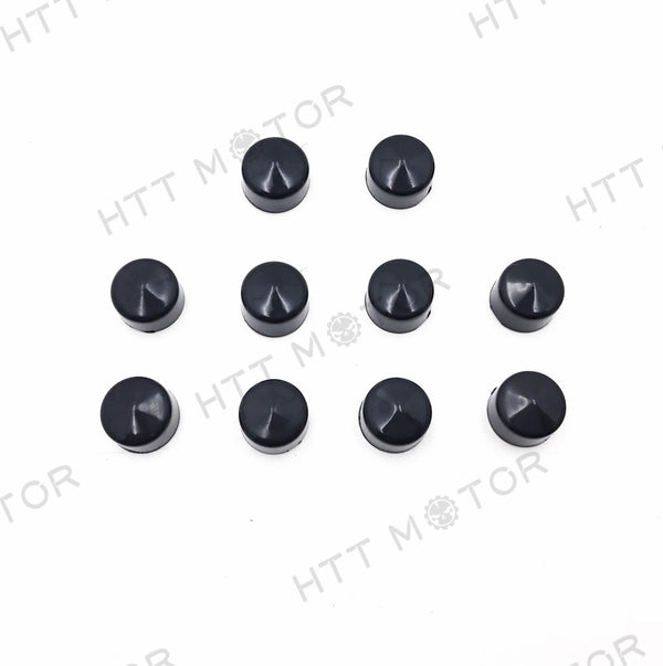 HTTMT- 10 Piece Black 1/4" Allen Socket Bolt Cap Dress Kit Fits Harley Misc Hardware