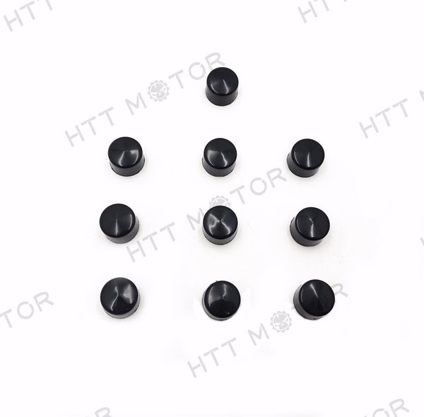 HTTMT- 10x Black 3/8" Allen Socket Bolt Cap Covers Dress Kit Fits Harley Misc Hardware
