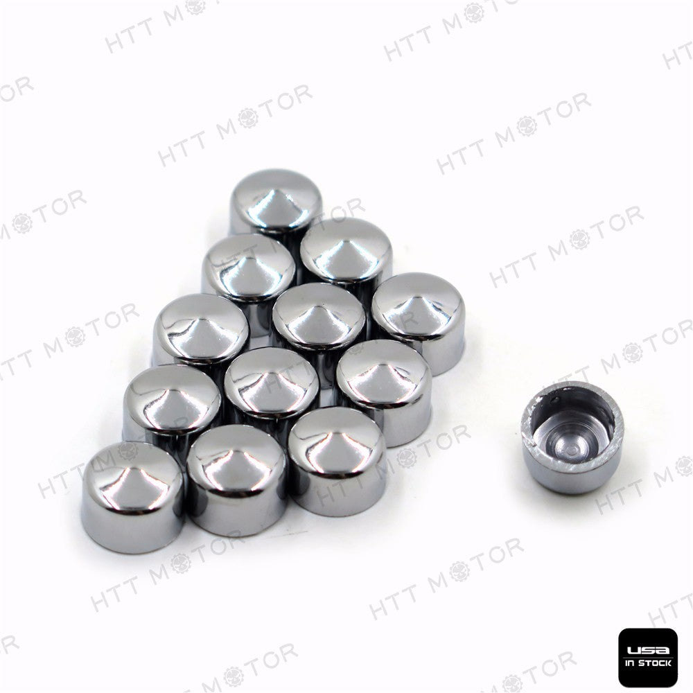 HTTMT- 13PCS Bolt Cap Topper Nut for Harley Softail&Dyna Primary Cover Kit Twin Cam Chrome