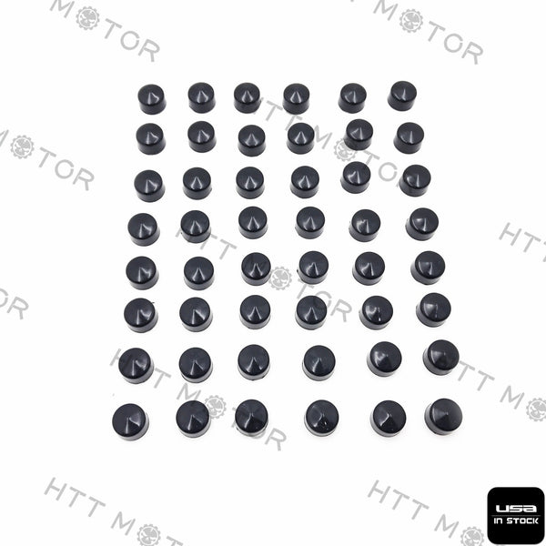 HTTMT- 48 Piece Black Caps Cover Kit for 84-03 Harley Sportster Engine & Misc Bolt Set