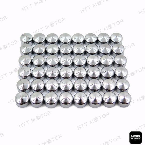 HTTMT- 48 Piece Chrome Caps Cover Kit for 84-03 Harley Sportster Engine & Misc Bolt Set