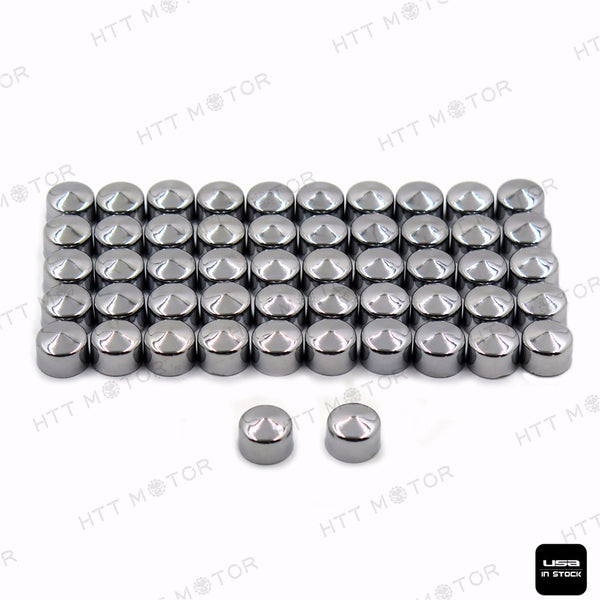 HTTMT- 52PCS Chrome Bolt Cap Topper Cover Nut for 2004-2015 Harley Sportster Engine
