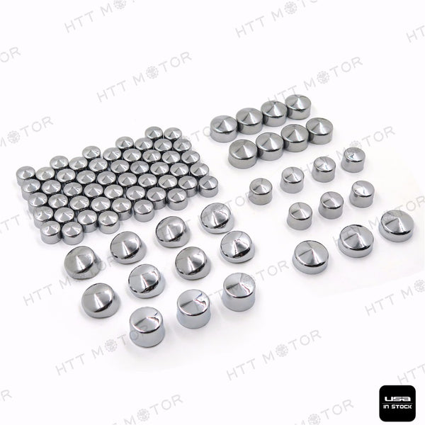 HTTMT- 79pcs Chrome Caps Dress Kit for 99-16 Harley Big Twins Engine Full Bolt Covers