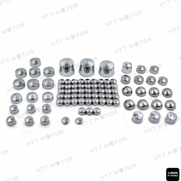 HTTMT- 87pc Chrome Bolt Cap Dress for 00-06 Harley Softail Engine & Misc Bolt Nut Cover