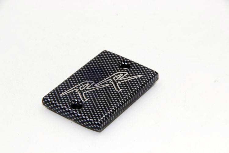HTT Motorcycle Carbon Fiber Billet Aluminum Rear Brake Fluid Reservoir Cap Cover "RR" Engraved For Honda CBR 600RR/ CBR 1000RR/ NT-650 Hawk/ VFR-750F/ VTR-1000F Superhawk