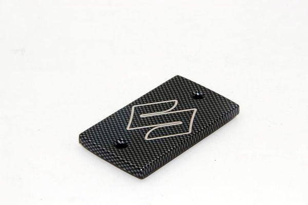 HTT Motorcycle Carbon Brake Fluid Reservoir Cap Cover "S" Engraved For All Years Suzuki Boulevard M50 / S50 / C50 / S83 / C90