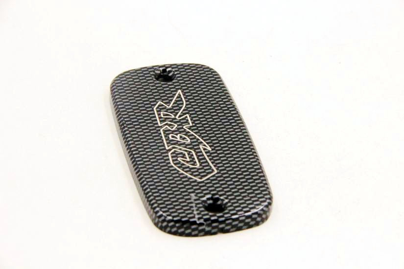 HTT Motorcycle Carbon Brake Fluid Reservoir Cap Cover "CBR" Engraved For 1990-2006 Honda CBR 600 F2 F3 F4 F4i (Front Brake)/2003-2006 Honda CBR 600RR (not 2007+) (Front Brake)
