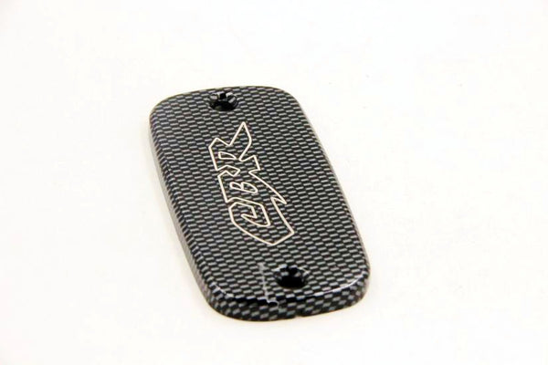 HTT Motorcycle Carbon Brake Fluid Reservoir Cap Cover "CBR" Engraved For 1990-2006 Honda CBR 600 F2 F3 F4 F4i (Front Brake)/2003-2006 Honda CBR 600RR (not 2007+) (Front Brake)