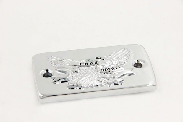 HTT Motorcycle Chrome Brake Fluid Reservoir Cap Cover "Free Spirit" Eagle Engraved For Suzuki Intruder 1400/ Intruder 1500/ Boulevard S83 / Boulevard C90