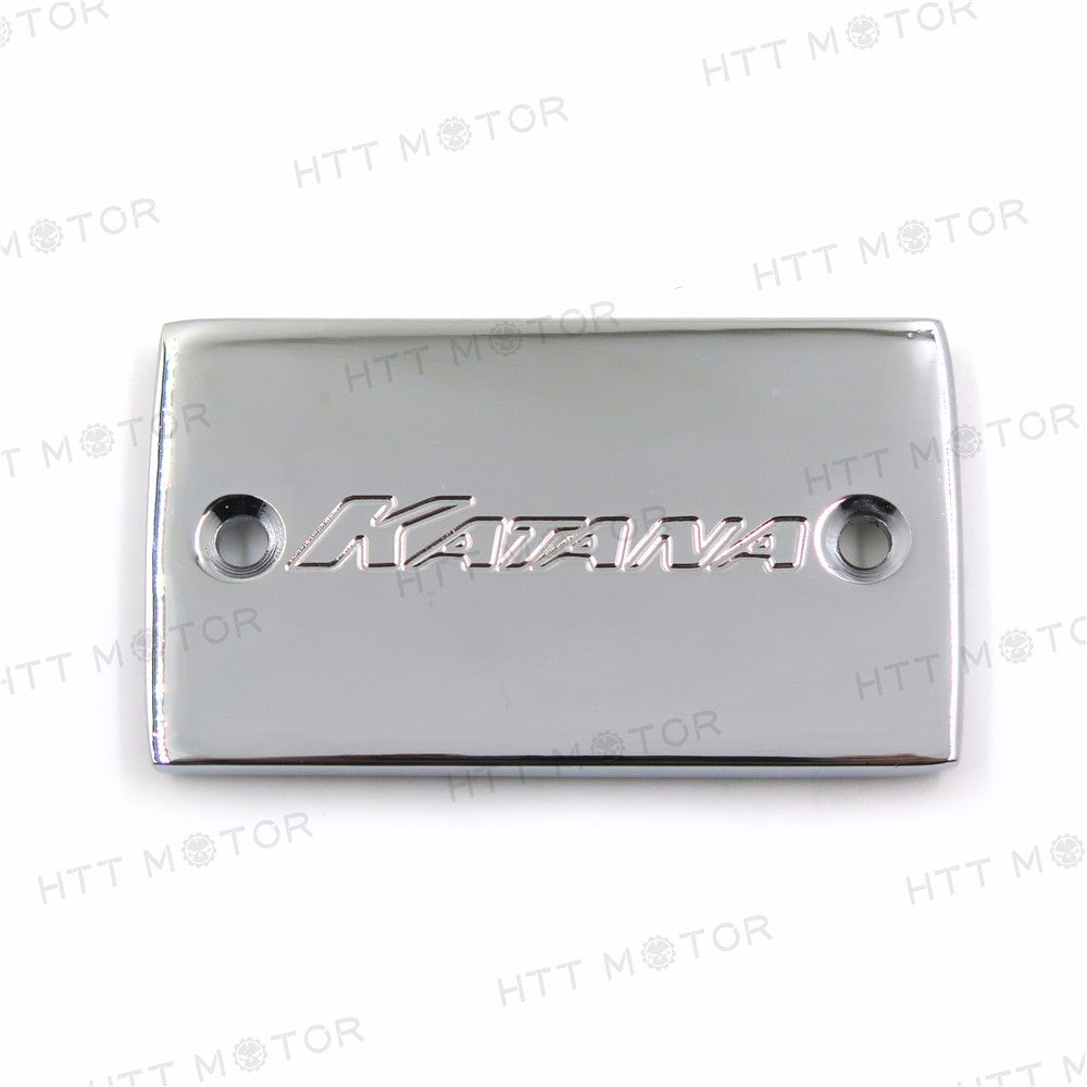 HTTMT- Brake Fluid Reservoir Cap Cover "Katana" For 1989-2007 Suzuki Katana 600 Chrome