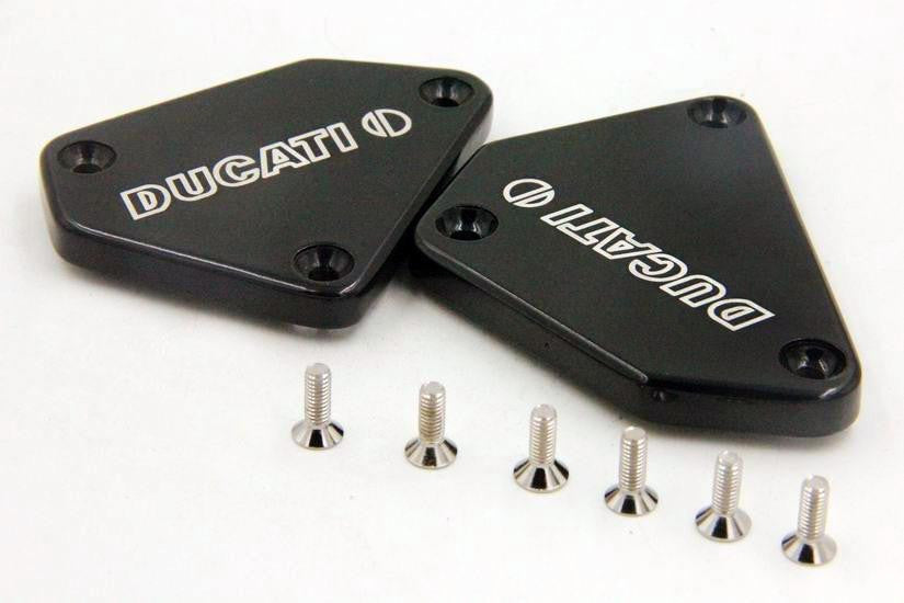 HTT Motorcycle Black Brake Fluid Reservoir Cap Cover "DUCATI" Engraved For Ducati 749 / 749S / 749R / 749F / 999 / 999S / 999R / 999F (All Years)
