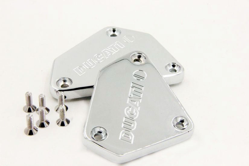 HTT Motorcycle Chrome Brake Fluid Reservoir Cap Cover "DUCATI" Engraved For Ducati 749 / 749S / 749R / 749F / 999 / 999S / 999R / 999F (All Years)