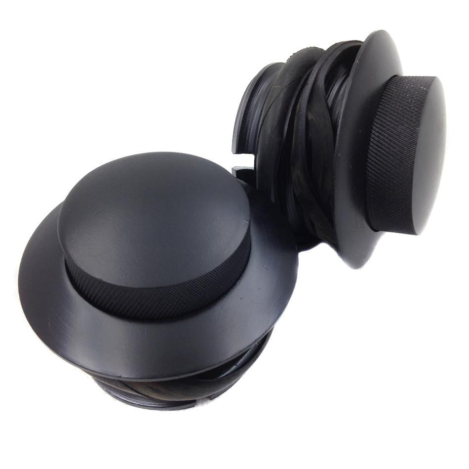 HTT Black Pop Up Gas Cap Vented Fuel Tank Cap Set For 1982-2010 Harley Davidson all models with dual screw in gas caps  (Touring/Sporster/Dyna/CVO/Trike)
