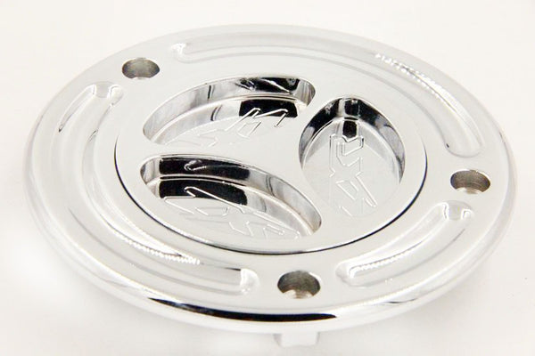 HTT Motorcycle Chrome Keyless Gas Cap Twist Off Aluminum Racing Fuel Tank Cap For Kawasaki ZX-14R/ ZZR1200 /ZRX1200R /Z1000 /ZX-10R /ZX-9R /ZX-6RR /ZX-6R