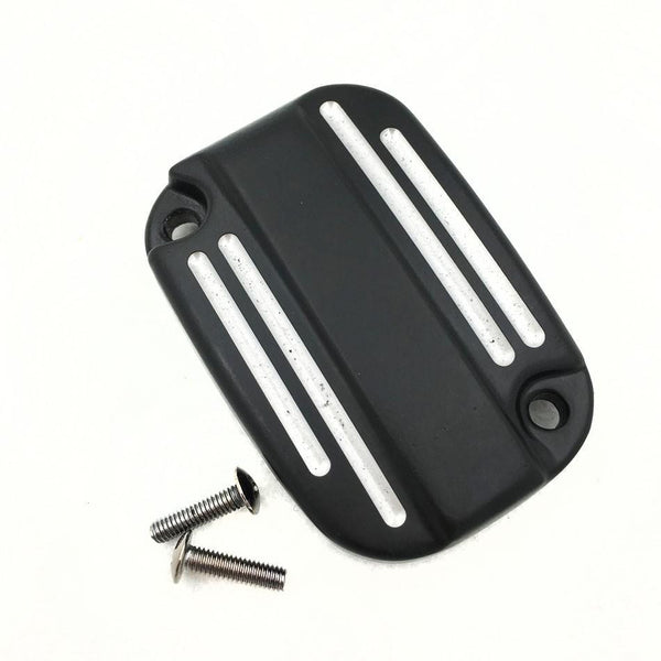 HTT Motorcycle Black Grooved Front Brake Master Cylinder Fluid Reservoir Cap For 2007-2015 Harley Davidson Electra Glide Road