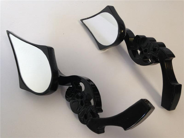 Black Billet Skull Blade Mirror fit for Harley Electra Heritage Sportster Glide
