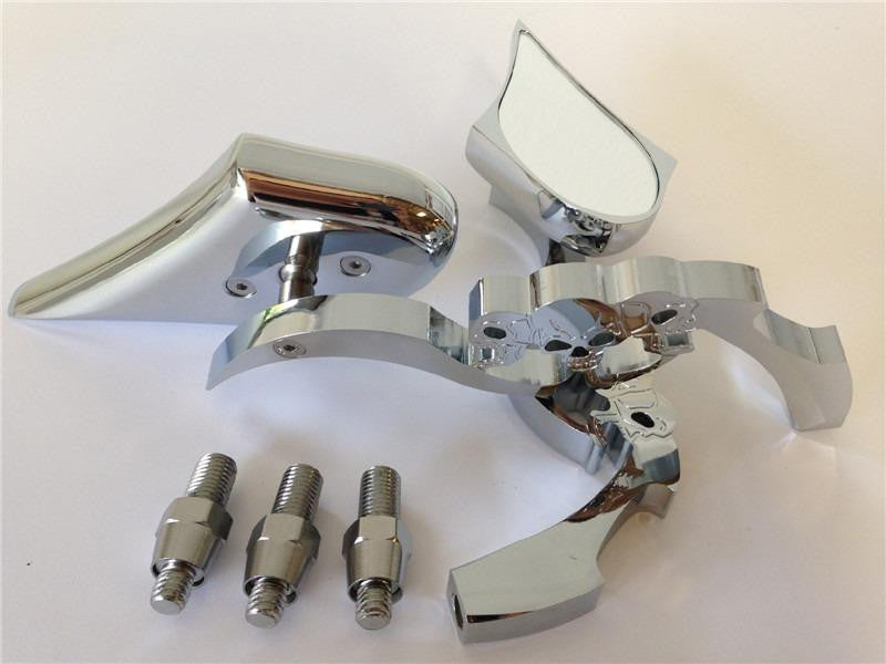CHROME Billet Skull Blade Mirror fit for Honda CBR CBR600 suzuki yamaha kawasaki