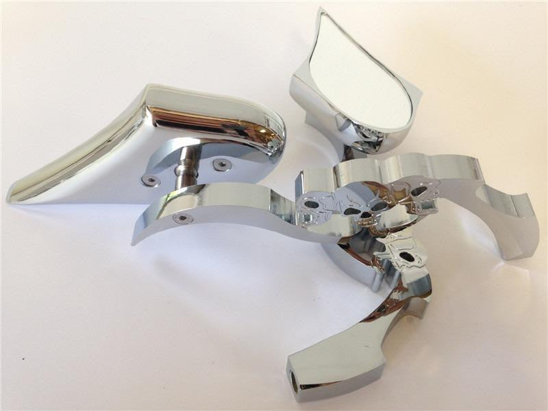 CHROME Billet Skull Blade Mirror fit for Harley Electra Heritage Sportster Glide
