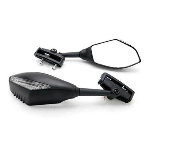 HTT Motorcycle Matte Black Clear Lens LED Turn Signal Integrated Mirror For Honda CBR600 CBR900/929/954 Suzuki GSXR 600/750 BANDIT SV1000S Katana 600