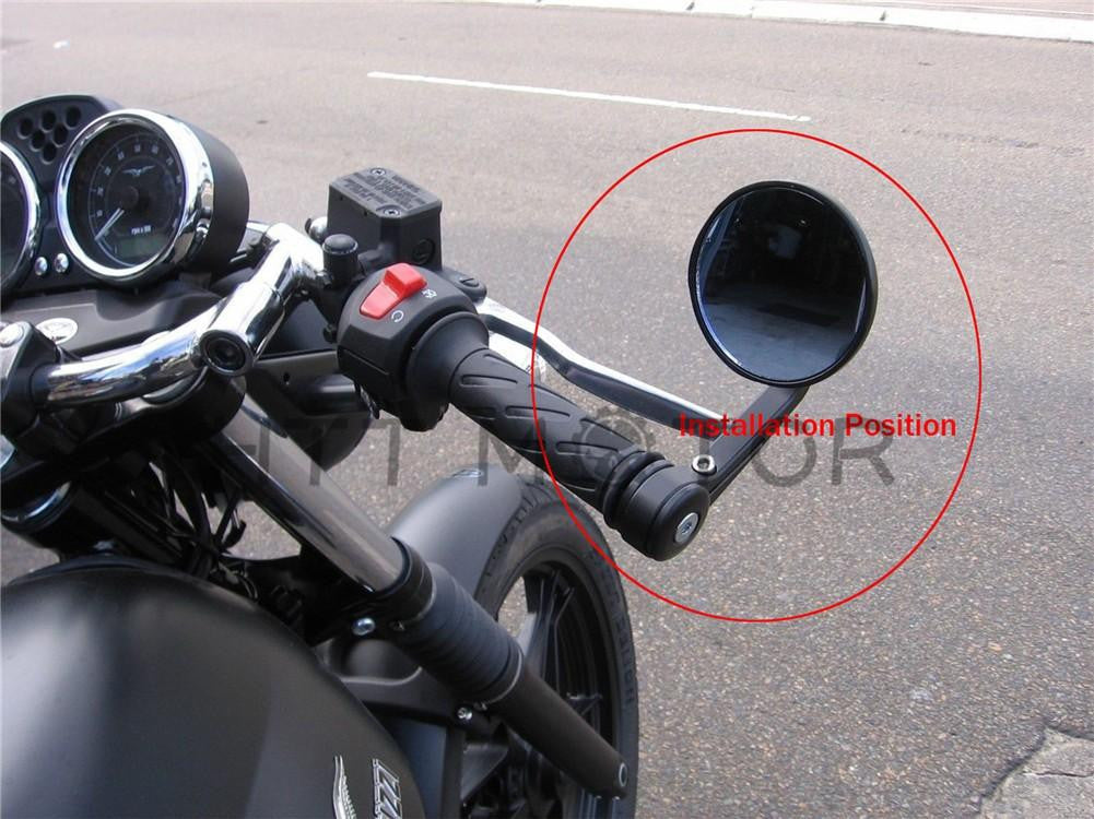 CNC BLACK 3" BAR END MIRRORS 1" HANDLEBAR FOR HARLEY TRIUMPH VICTORY MOTORCYCLE
